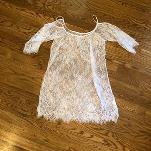 White Lace Off Shoulder Dress